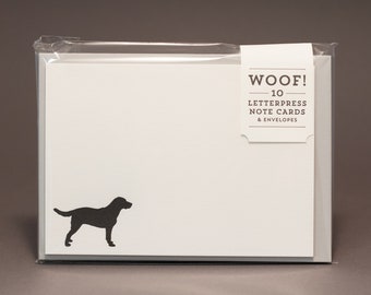 Labrador Dog Letterpress Note Cards / Black Lab Cards / Gun Dog