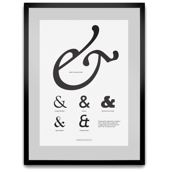 Ampersands Letterpress Typography Print