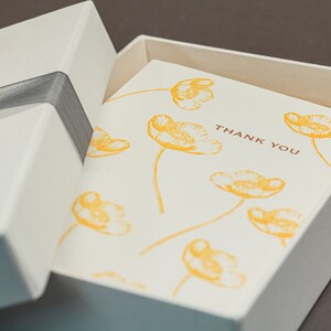Buttercup Letterpress Thank You Cards - Gift Set / 12 Thank You Note ...