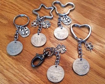 Lucky Lotto Nickel Scratcher Personally Customized Nickel Keychain Lottery Scratch Off.  Color: Silver