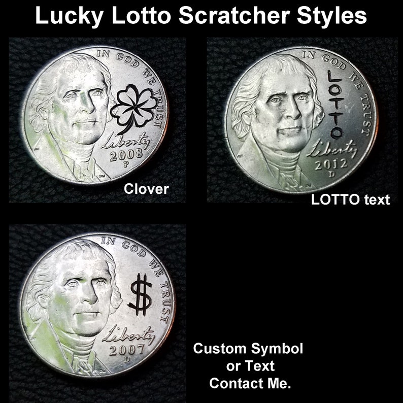 Custom Lucky Lotto Scratcher Coin Personalized Hand Carved Etsy