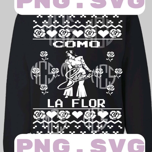 Selena Brzydki świąteczny sweter PNG SVG