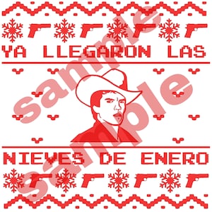 Diseño de suéter navideño feo de Chalino Sanchez para Cricut u otras máquinas de corte. Se incluyen dos opciones para ropa oscura y clara Y png