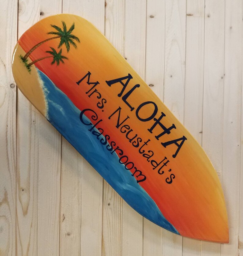 Palm Tree Surfboard Name Plate Surfboard Sign Surfboard Etsy