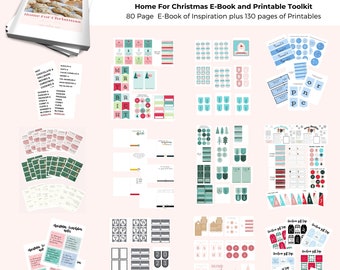 Home For Christmas Ebook und druckbare Toolkit/Digitale Downloads/Weihnachten unterhaltsam/Weihnachtsgeschenkanhänger/Weihnachtsdekoration und Kunst