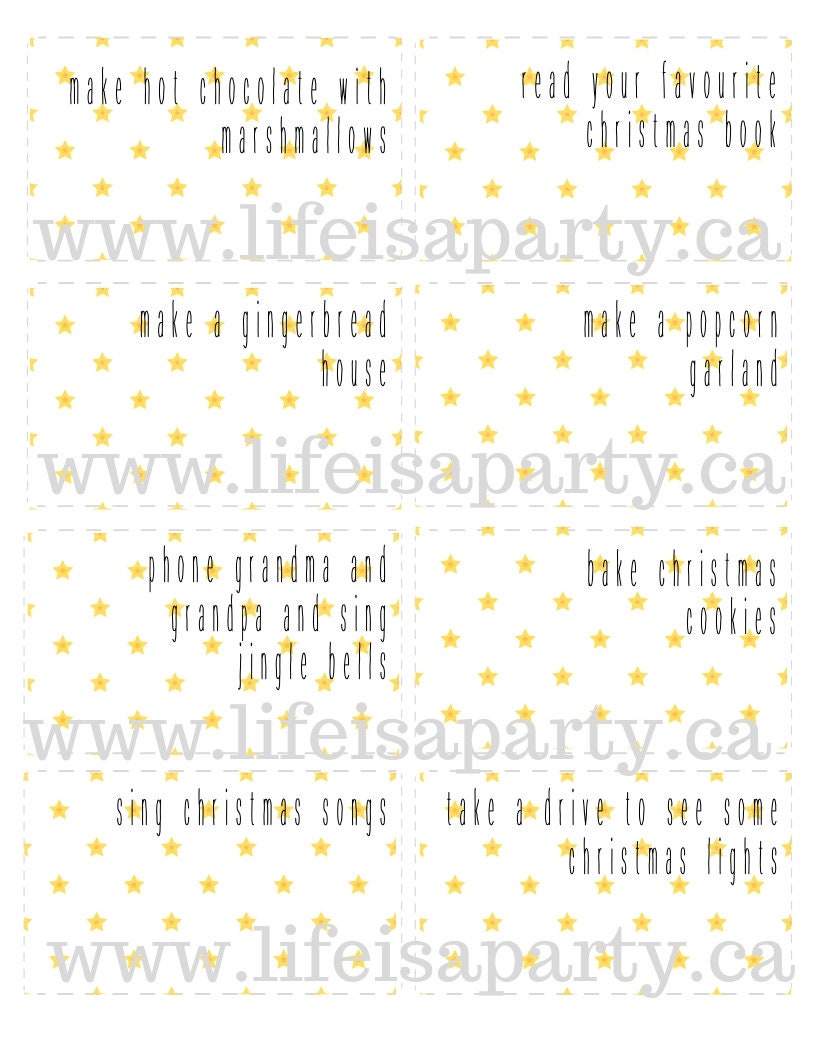 Printable Advent Activity Cards/advent/digital Download/advent - Etsy
