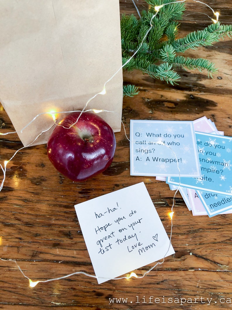 Christmas Jokes Lunch Box Notes/lunch Box Notes/printable Christmas