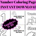 Printable Numbers Coloring Pages, Coloring Page, Preschool Activities ...