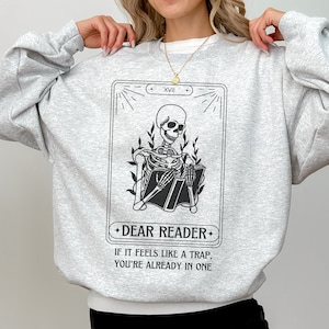 Caro lettore Felpa girocollo, merchandising di mezzanotte, merchandising di fan minimalista, amante dei libri, merchandising di carte dei Tarocchi