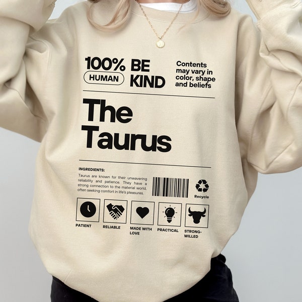 Zodiac Taurus Crewneck Sweatshirt, Astrology Shirt, Gift For Taurus