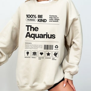 Zodiac Aquarius Crewneck Sweatshirt, Astrology Shirt, Gift For Aquarius