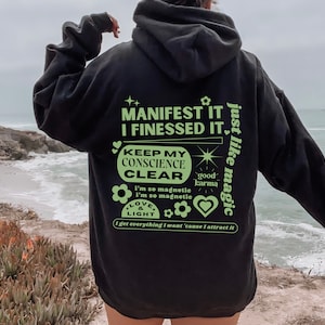 Net als Magic Unisex Hoodie, Affirmaties en Manifestatie, Cadeau voor Fan, Posities Shirt