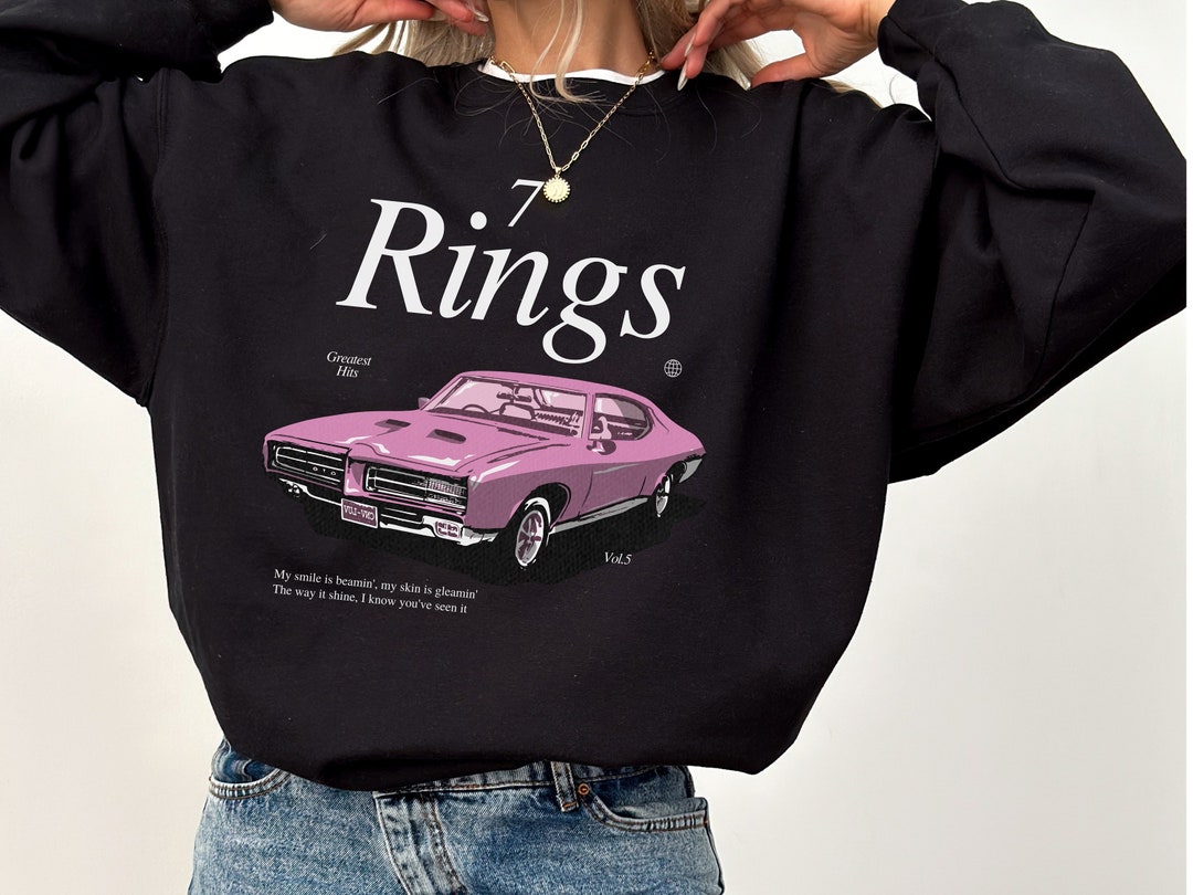 7 Rings Crewneck Sweatshirt, Thank U Next Merch, Gift for Fan - Etsy