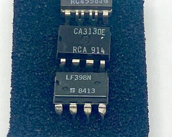 Lot of Vintage Op Amps 3 pcs RC4558JG CA3130E LF398N Signetics RCA Texas Instruments New Old Stock 8 Pin Guitar Pedal