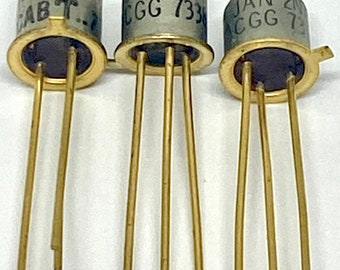 Lot of 3 Transitron Motorola 2N706 Transistors Silicon Gold Legs TO-18 1970s date code NPN