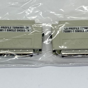 Lot of 2 AMP 750881-1 SCSI 2 External Lo Profile Terminators 50 Pin Single Ended A