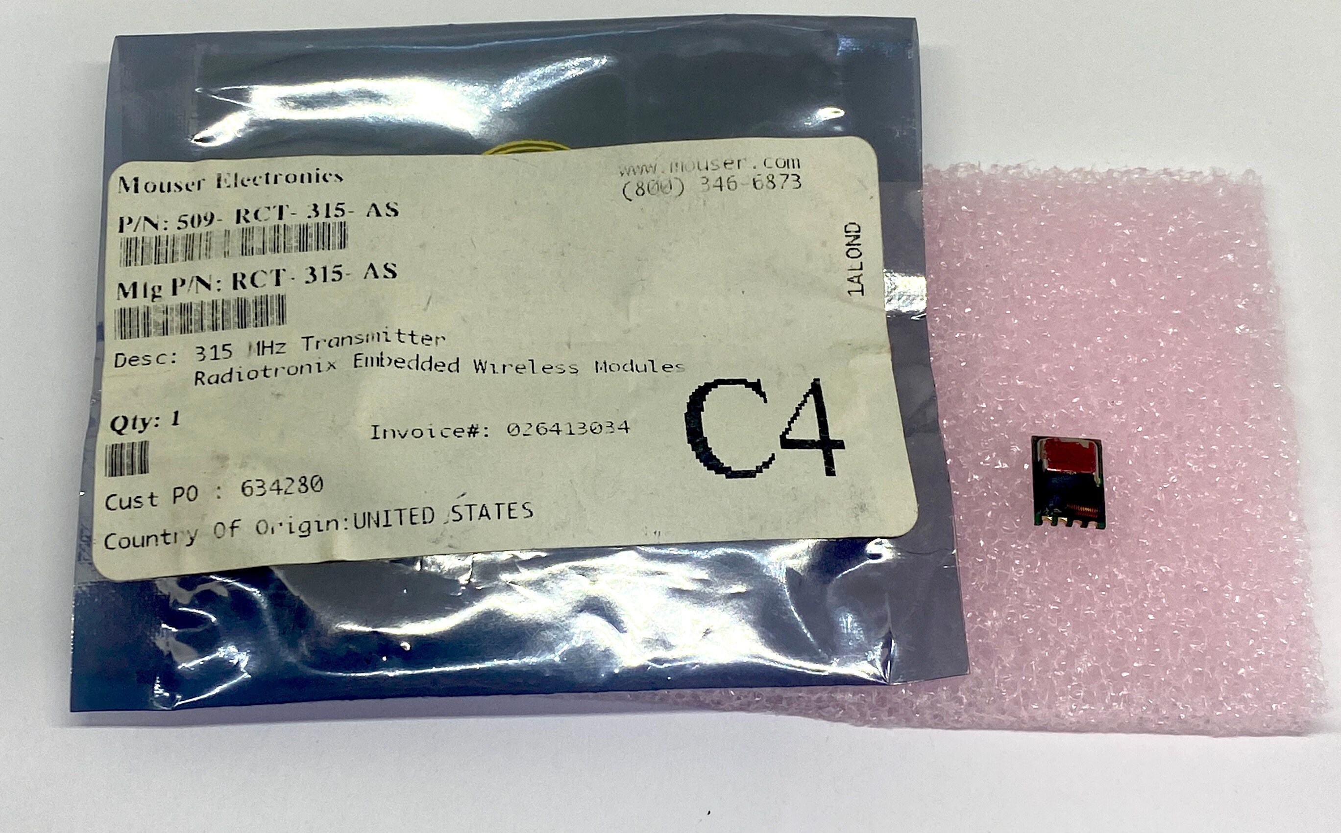 Radiotronix RCT-315-AS 315 MHZ Transmitter Embedded Wireless - Etsy