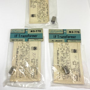 Lot of 3 Lafayette IF Transformer Coils 2 MS-776 Transistor Radio and 99-6248 Japanese Transistor Radios