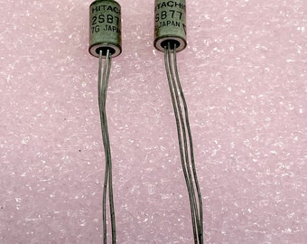 Pair of Hitachi 2SB77 Germanium Transistors Matched HFE New Old Stock Tested 1970s Date Code for Fuzz Face Pedals TO-1 Package (3 legs)