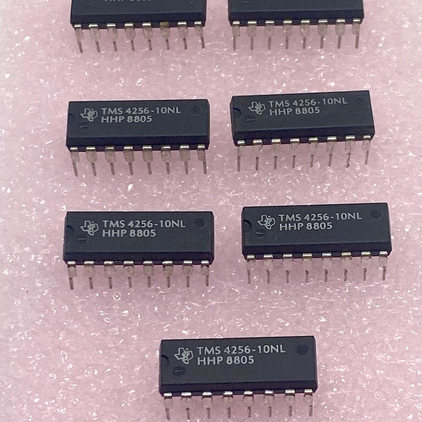 Lot of 7 Texas Instruments TMS4256-10NL  Integrated Circuits 1988 Date Code Vintage Semiconductors DIP DRAM 256kx1