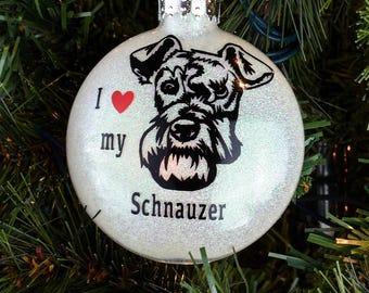 I Love My Schnauzer Ornament