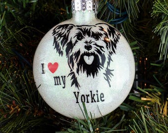 I Love My Yorkie Ornament