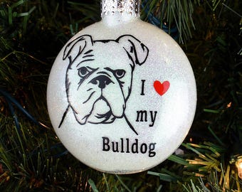 I Love My Bulldog Ornament