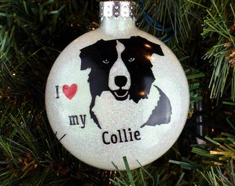 I Love My Collie Ornament