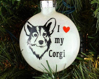I Love My Corgi Ornament
