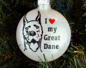 I Love My Great Dane Ornament