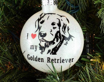 I Love My Golden Retriever Ornament
