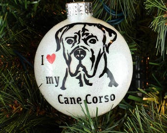 I Love My Cane Corso Ornament