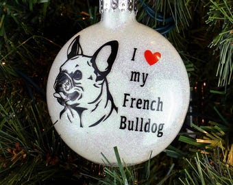 I Love My French Bulldog Ornament