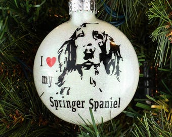 I Love My Springer Spaniel Ornament