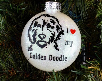 I Love My Golden Doodle Ornament