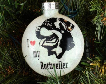 I Love My Rottweiler Ornament