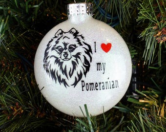 I Love My Pomeranian Ornament