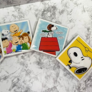 Handmade Peanuts Coasters: Made from Actual Book Pages