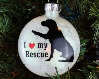 I Love My Rescue Pet Ornament
