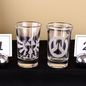 Popular Games Etched Shot Glass
