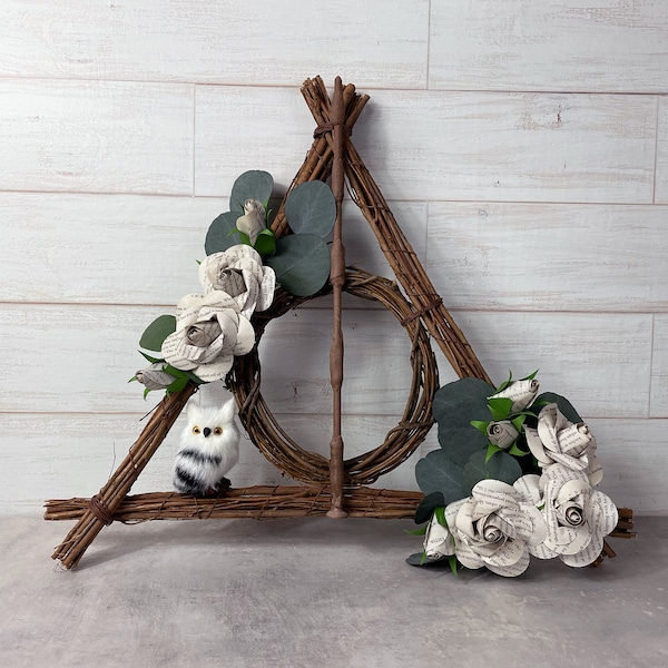 HP Wreath ~ Roses made from HP book pages