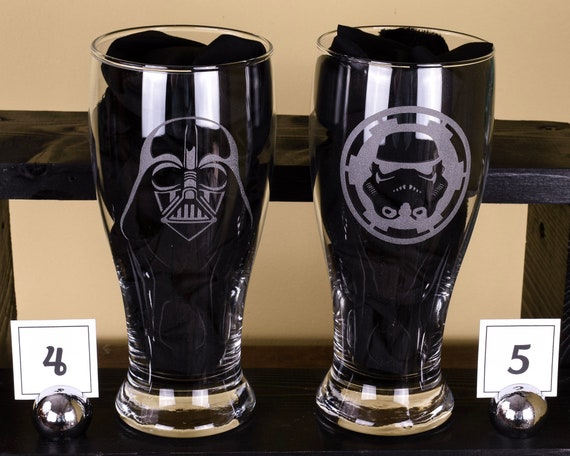 Star Wars Inspired Pint Glass Set of 4 Rebel Alliance, Mandalorian, Jedi  Order, Galactic Empire. Star Wars Gift Beer Glass Drinking Glasses 