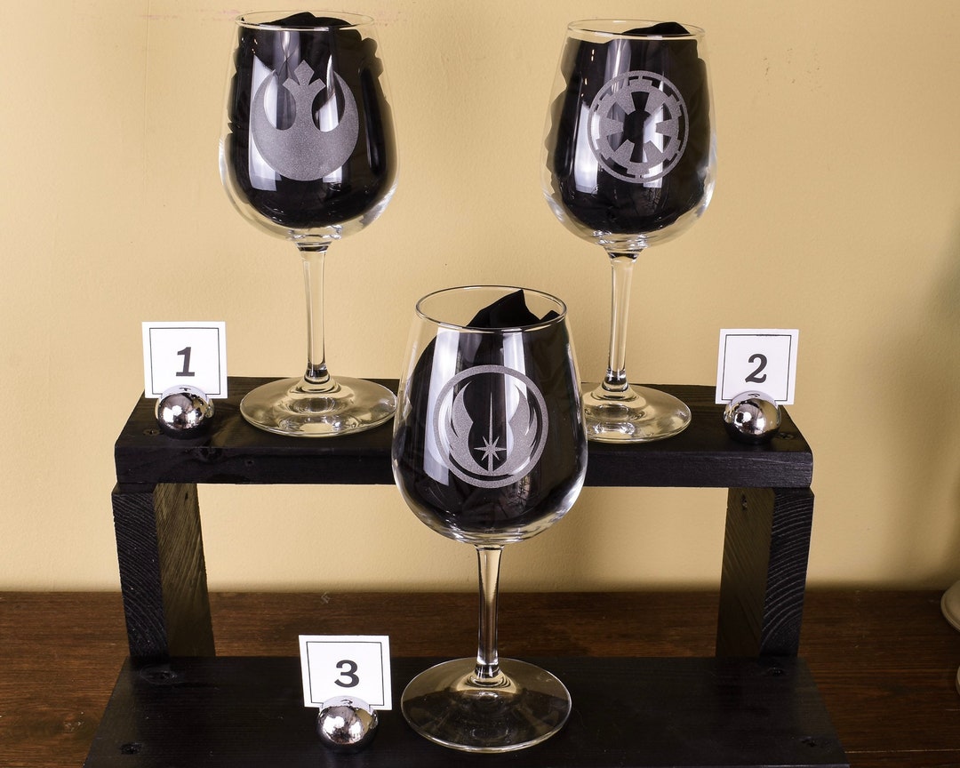 Star Wars Darth Vader and Stormtrooper Personalised Wine Glass Set of 2  Hand Etched Glasses, Ideal Gift, Red, White Wine 23 