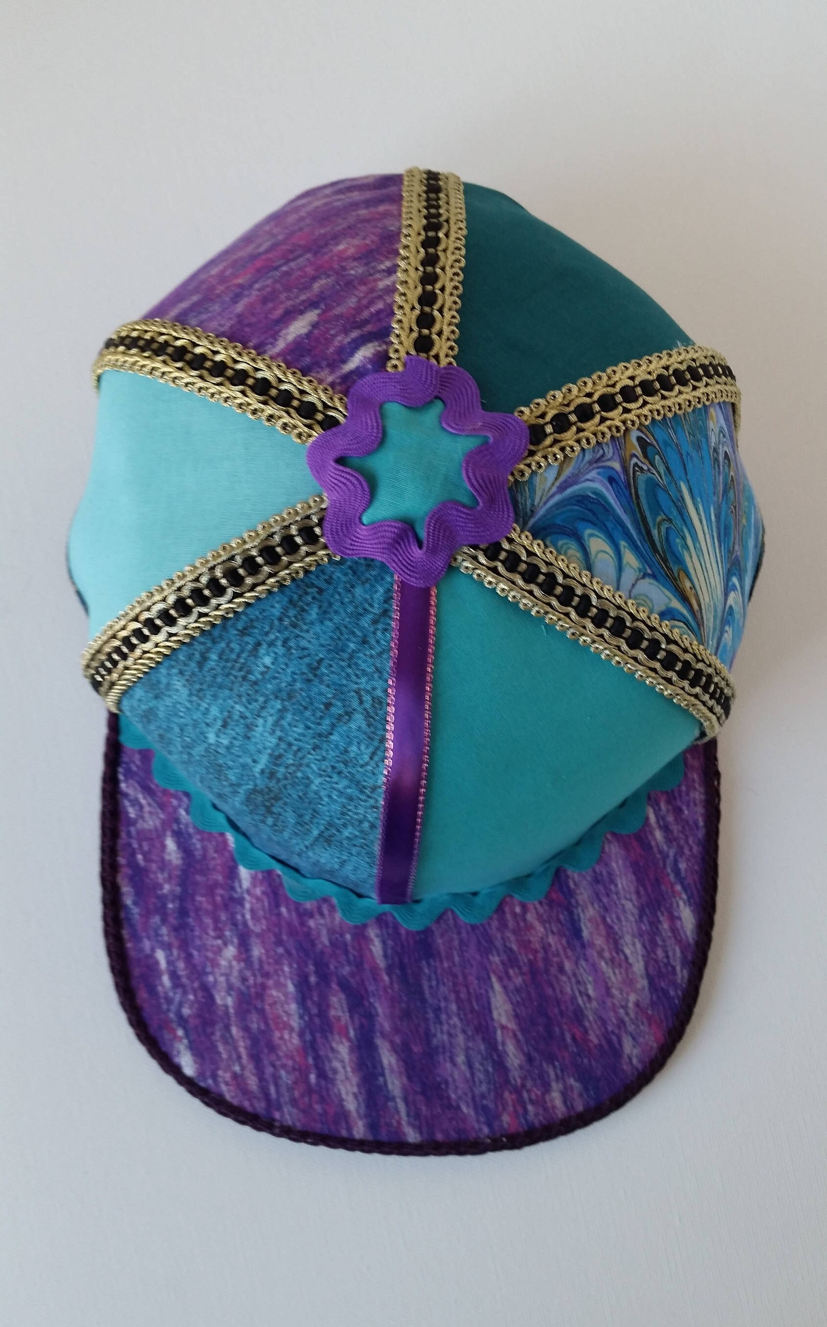 Beaded Blue Nouveau Snapback Hat
