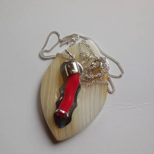 Red Coral, Red Coral Pendant, Red Coral Necklace, Red Coral Beads, European Design, Simple Jewelry, Silver Pendant, Silver Necklace.