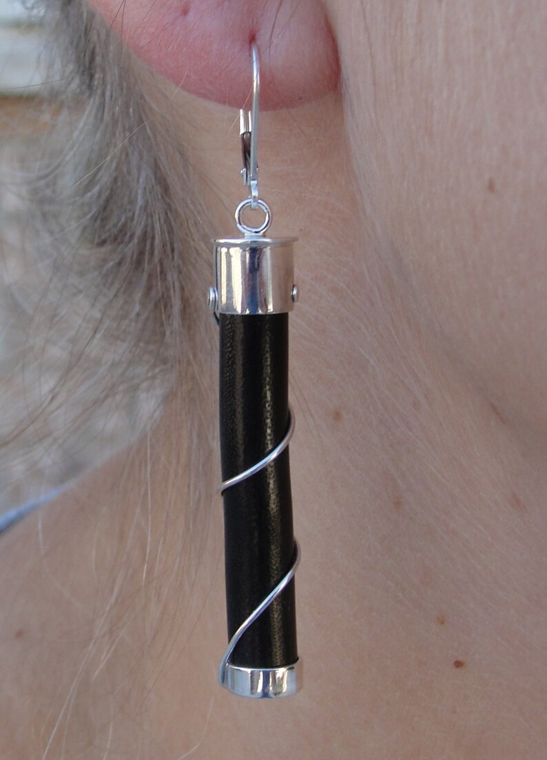 Natural Black Coral Earrings,Long Black Coral Stick Dangle Earrings,Modern Earrings,Sterling Silver Black Coral Drop Earrings,