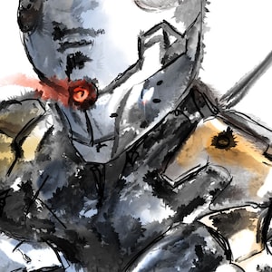 Gray Fox Fan Art Poster landscape poster Metal Gear Solid fan art wolf fanart from cybor ninja fan art New print ice and snow diamond dogs