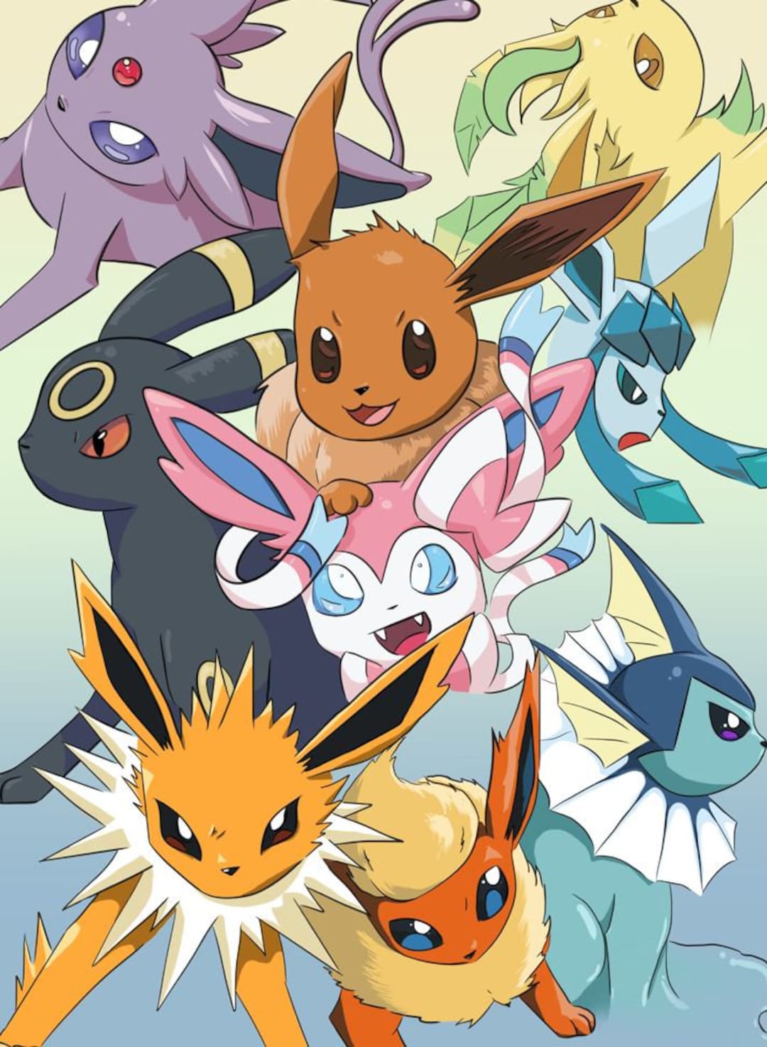 Eeveelutoins Pokemon Fan Art Poster PKMN Print Fan Art Fanart Etsy