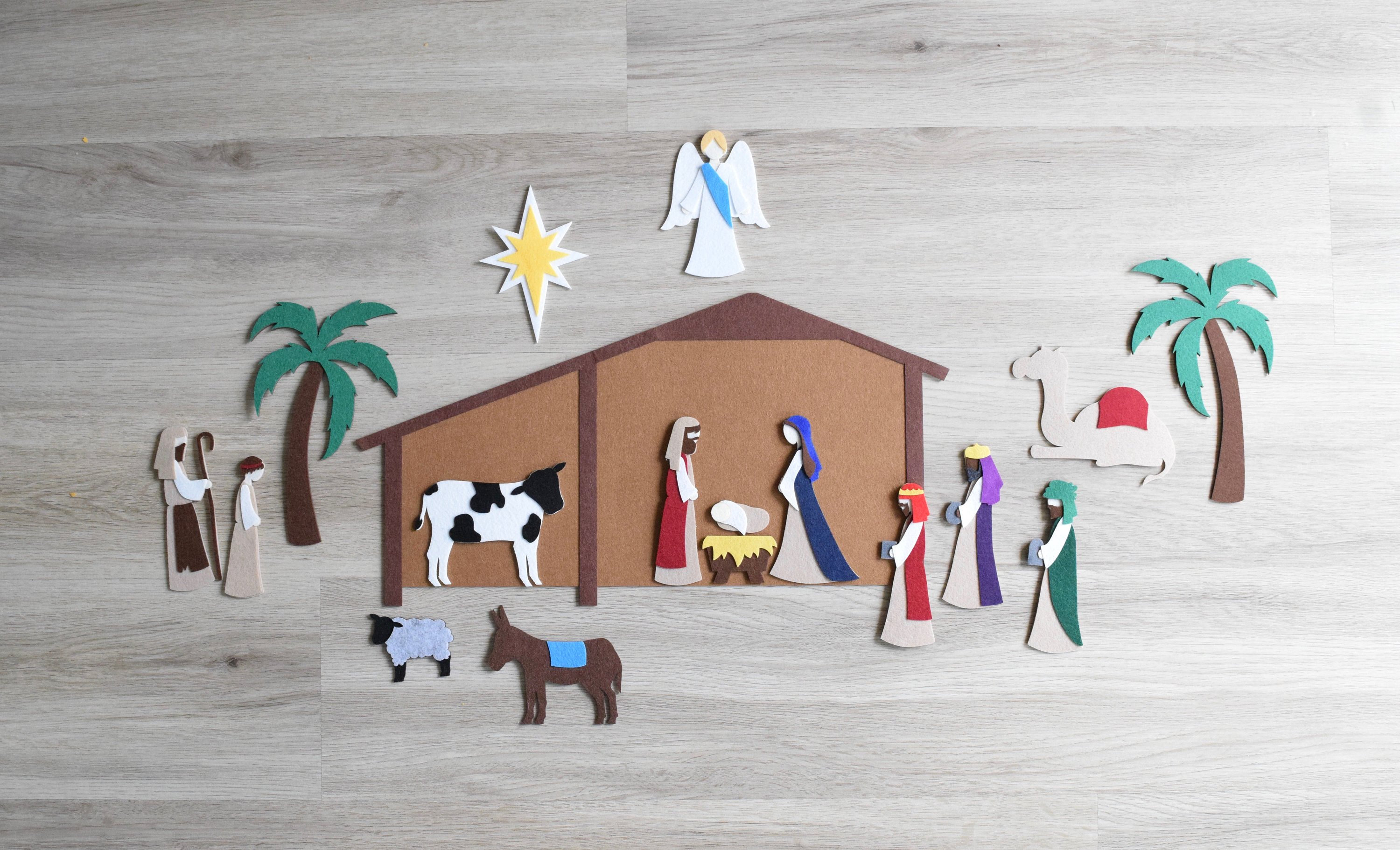 Nativity Felt Board Kids Nativity Set Sunday School Play Etsy