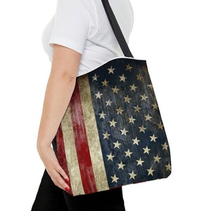 American Flag Canvas Tote Bag, Shopping Bag, Beach Bag, Flag Purse, Freedom Bag, Patriotic Canvas Tote, Memorial Day Gift, Independence Day